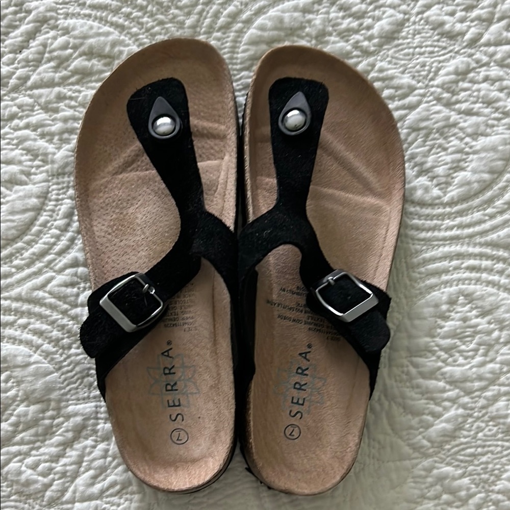 Serra Women's Black and Tan Sandals